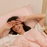 Jogo de Cama 4 Peças Percal 300 Fios com Bordado Inglês Grafite