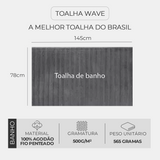 Toalha de Banho BEGE Gramatura 500g/m² - 100% Algodão Fio Penteado - Coleção Wave