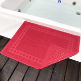 Jogo com 5 toalhas de piso com Antiderrapante cor Vermelha