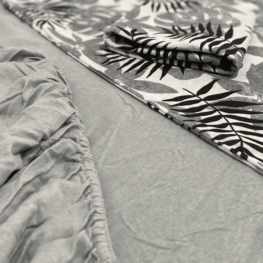 Jogo de Cama King com 3 Peças 100% Algodão com Elástico