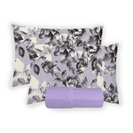 Jogo de Cama Casal com 3 Peças 100% Algodão com Elástico Lavanda