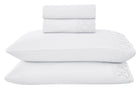 Jogo de Cama Casal 4 Peças Percal 300 Fios com Bordado Inglês cor Branco