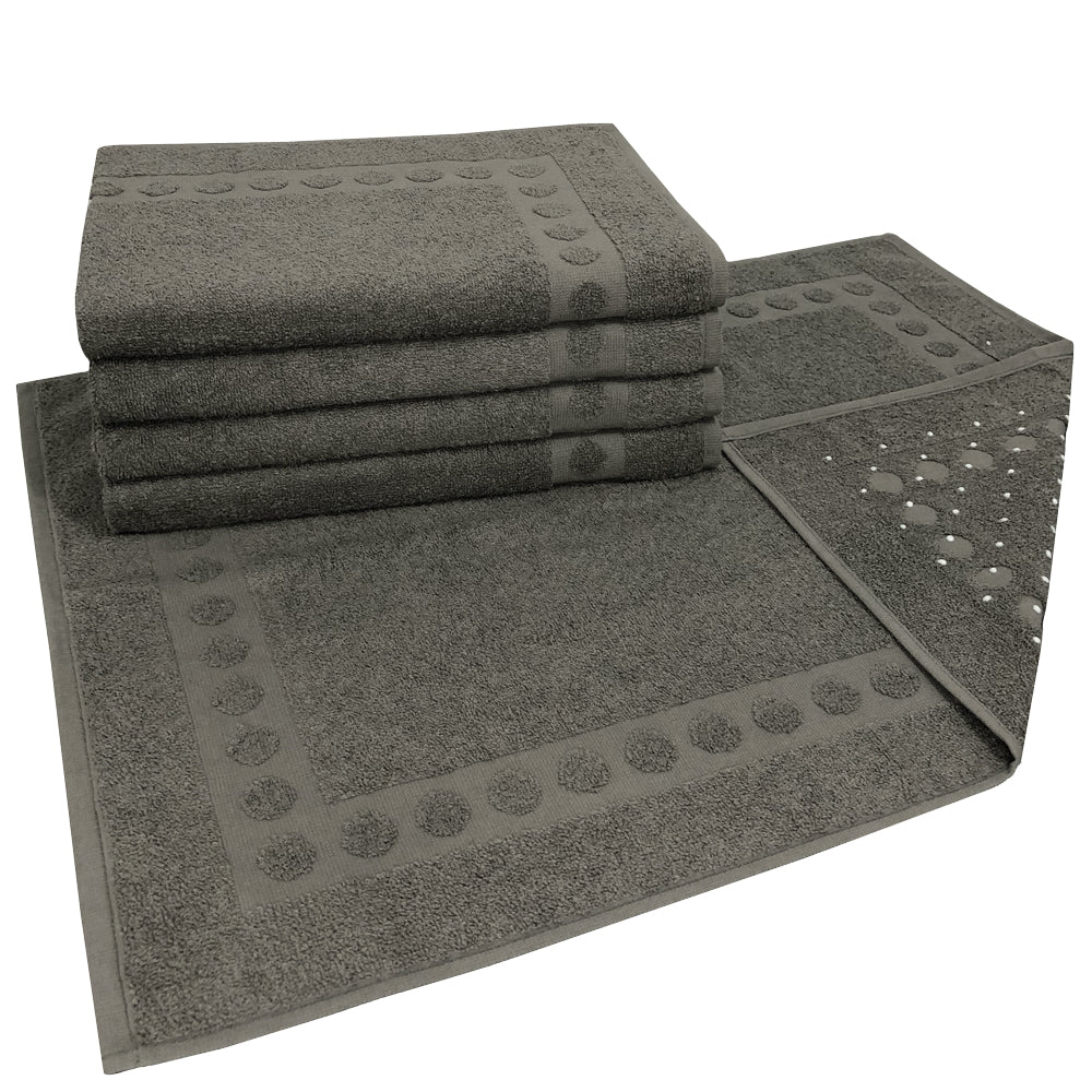 Jogo com 5 toalhas de piso com Antiderrapante