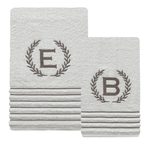 Jogo de Toalha de Banho Personalizada com a Sua Inicial – cor Off - Coleção Essence