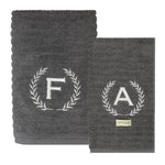 Jogo de Toalha de Banho Personalizada com a Sua Inicial – cor Grafite - Coleção Wave