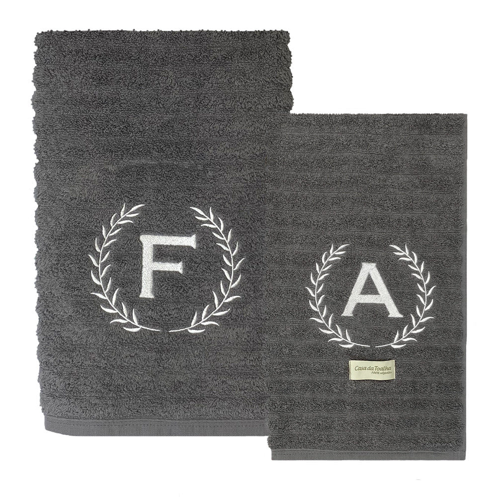 Jogo de Toalha de Banho Personalizada com a Sua Inicial – Coleção Wave