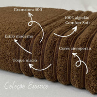 Jogo de Toalhas Essence 5 Pecas - Marrom - 3