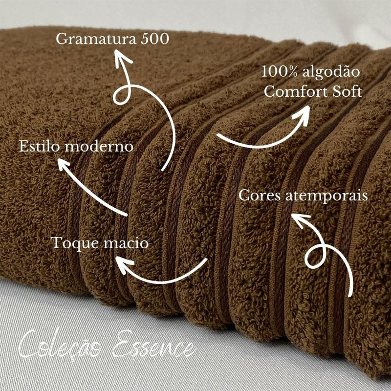Jogo de Toalhas Essence 5 Pecas - Marrom - 3