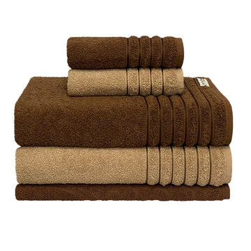 Jogo de Toalhas Essence 5 Pecas - Marrom e Fendi - 1