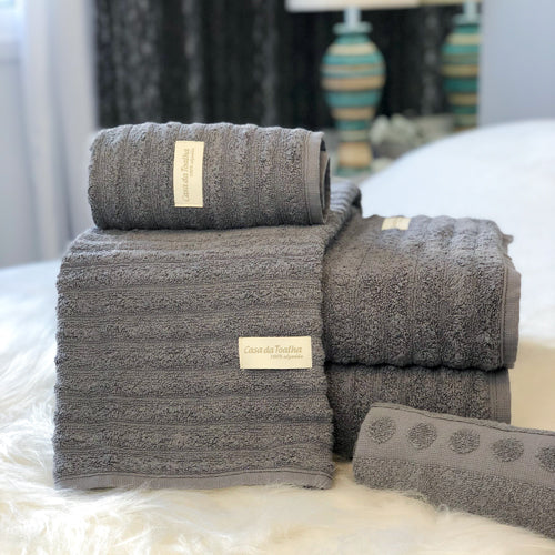 Jogo de Toalha Wave 5 Peças Gramatura 500g/m² Algodão Penteado Extra Macio