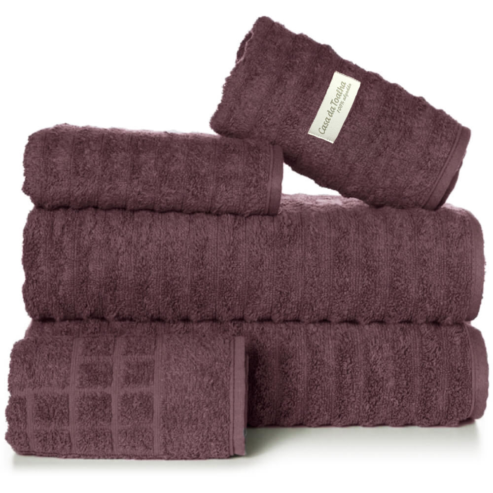 Jogo de Toalha Wave 5 Peças Gramatura 500g/m² Algodão Penteado Extra Macio