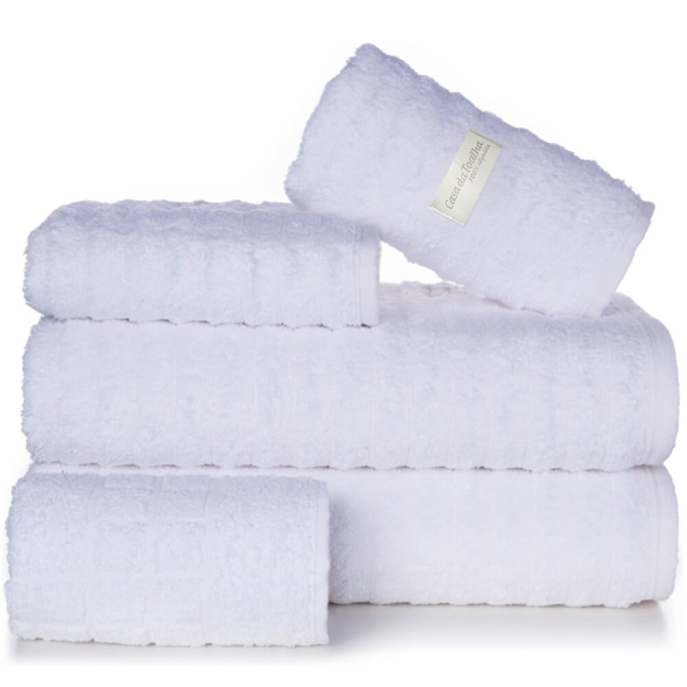 Jogo de Toalha Wave 5 Peças Gramatura 500g/m² Algodão Penteado Extra Macio