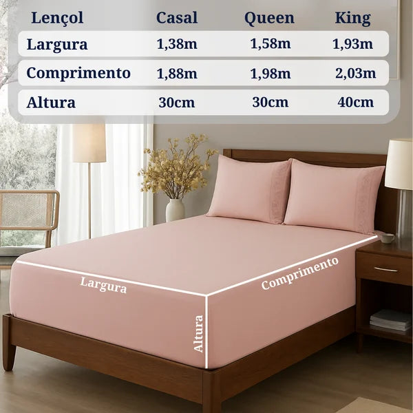 Jogo de Cama 4 Peças Percal 300 Fios com Bordado Inglês Grafite