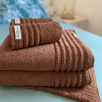Toalha de Banho Gigante - Jogo de Toalha 2 banho 2 rosto 1 piso gramatura 500g/m² - cor Marrom - Coleção Essence
