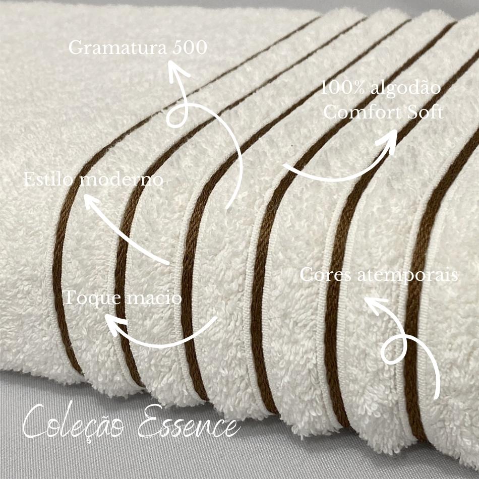 Toalha de banho Gigante - kit com 5 - Gramatura 500g/m² - 100% Algodão Confort Soft - Coleção Essence