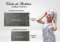 Toalha de Banho Gigante - Jogo de Toalha 2 banho 2 rosto 1 piso gramatura 500g/m² - Cor Grafite - Coleção Essence