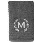 Toalha de Banho Personalizada com a Sua Inicial – cor Grafite - Coleção Wave