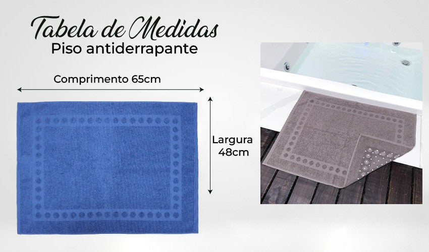 Jogo com 5 toalhas de piso com Antiderrapante cor Grafite