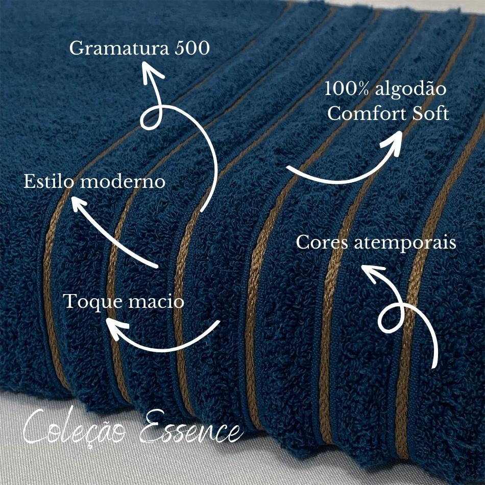Toalha de Rosto Gramatura 500g/m² - 100% Algodão Confort Soft - Coleção Essence