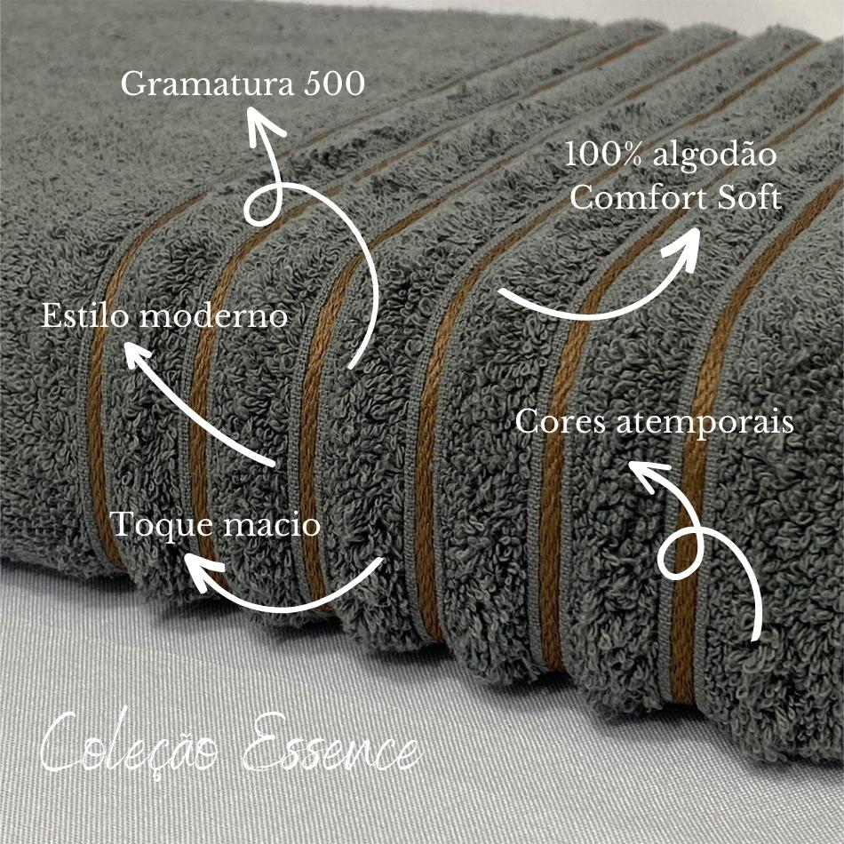 Toalha de Rosto Gramatura 500g/m² - 100% Algodão Confort Soft - Coleção Essence